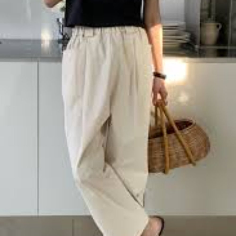 H&M Belted Linen Pants